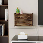 Wooden WiFi Router Storage Box Hider Shelf, Decorative Projector Box Hider Rack Countertop, for Cable, Modem, Internet, Router Power Cover Storage Organizer Cabinet Wall Mounted, Brown - Image 6