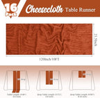 16 Pack Terracotta Table Runner 10FT Cheesecloth Table Runner Boho Gauze Table Runners Long Rustic Sheer Fabric Table Runners for Wedding Party Bridal Shower Farmhouse & Home Decor - Image 2