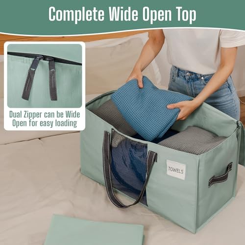 VENO Moving Bags, Wide Open Top, Clear Window, Light Green, 10 Pack - Image 2