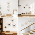 Paquesta 3 Piece Round Farmhouse Wall Decor with 6 Piece Interchangeable Flowers 12'' Medallion Wood & Metal Rustic Wall Art for Living Room Bedroom Kitchen Bathroom Dining Room Home Decorations - Image 5