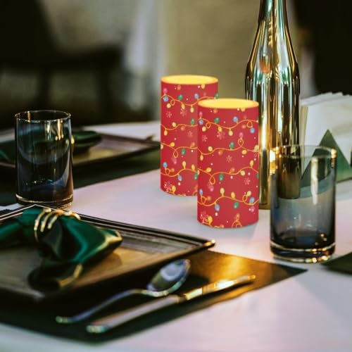 Christmas Decor Flameless Pillar Candles with Remote Timer - Image 5