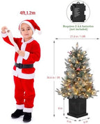 3FT Prelit Snow Flocked Christmas Tree with Prelit Premium 70 LED 8 Mode Battery Powered Mini Small Xmas Tree for Christmas Decoration Gift,Home,Office,Outdoor,Indoor with Classic Black Base-2PCS - Image 4