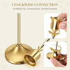 72 Pack Brass Metal Taper Candle Holders Set,Vintage Metal Candlestick - Image 4