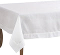 SARO LIFESTYLE Hemstitched Border Tablecloth, White, 70"x104" by SaroLifestyle