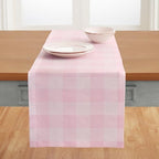 Solino Home 100% Pure Linen Table Runner Pink, Buffalo Check 14 x 72 in by SolinoHome