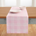 Solino Home 100% Pure Linen Table Runner Pink, Buffalo Check 14 x 90 in by SolinoHome