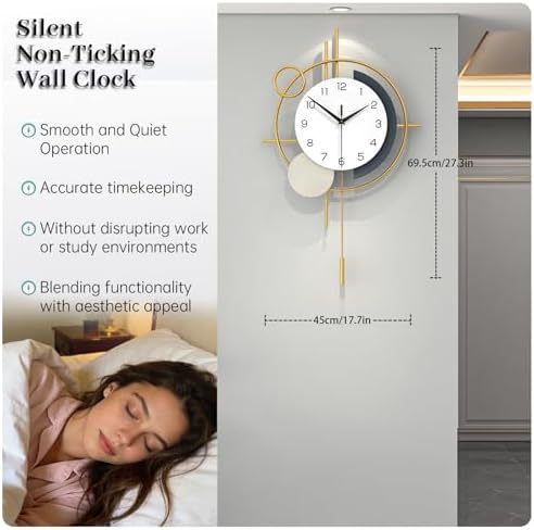 Large Wall Clocks for Living Room Decor Modern Wall Clock Silent - Image 4