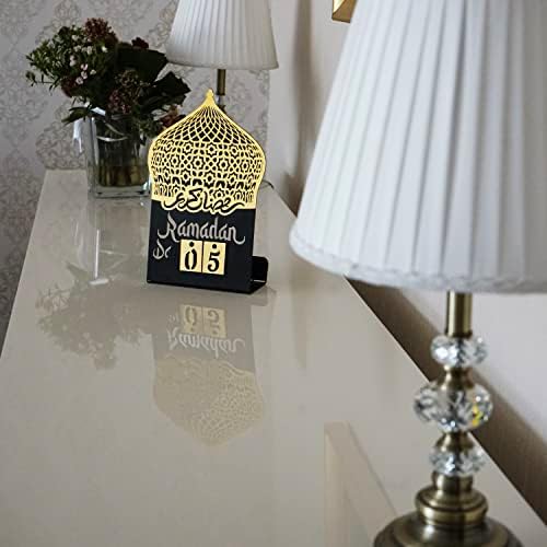 Ramadan Calendar | Days of Ramadan | Countdown to Eid | Good Deeds Calendar | Ramadan Eid Decoration | Gift for Muslims | Table Decor | (Gold) - Image 6