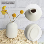 YANLING Small White Vase for Decor, 6 Pack Ceramic Vases for Pampas Grass - Image 4