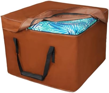 NettyPro Outdoor Patio Cushion Storage Bags 32 x 32 x 24 inch Water-Resistant Heavy Duty Small Storage Bag for Cushions, Brown by NettyPro