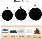 36 Inch Round Storage Bag 2 Pack,Solid Art Minimalist Pure Black Waterproof Wreath Storage Container with Handles&Zipper Plain Single Dark Color Closet Organizer Bags Garland Box - Image 7