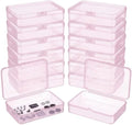 LJY 12 Pink Rectangular Plastic Boxes, 4.5 x 3.3 x 1.1 in for Samples by LJY