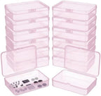 LJY 12 Pink Rectangular Plastic Boxes, 4.5 x 3.3 x 1.1 in for Samples by LJY