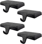 Lulu Decor Black Christmas Stocking Holders for Mantle set of 4 - Heavy Cast Iron Weighted Strong & Sturdy - Low Profile Flat Base Stocking Hooks, Simple Design for Mantle Decor Weighs 1 lb 10 oz each by LuluDecor