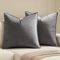 MIULEE Decorative Dark Grey Velvet Euro Sham Throw Pillow Covers 26x26 Inch by MIULEE