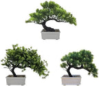 Artificial Bonsai Pine Tree Fake Desk Plants Commercial Reception Charm Adornment Home Decor Office Bookshelf Decor (Warm Colors) by Unknown