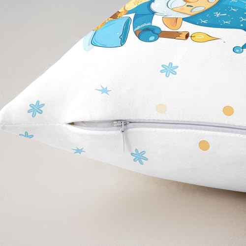 Erosebridal Cute Gnome Throw Pillow Covers 24X24 Set of 2 for Couch Bed Sofa Decor, Happy Hanukkah Pillow Covers, Blue-Gold Menorah Star Print Decorative Cushion Cases - Image 4