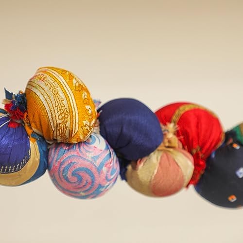 Desi Favors Handmade Kantha Fabric Christmas Buntings, Cone Shape Bunting, Triangle Flags Banner, Fireplace Garland, Saree Buntings for Baby Shower, Boho Decor, Patio Decor - 6.5 FT (Pack of 1) - Image 5