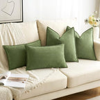 MIULEE Pack of 2 Sage Decorative Chenille Pillow Covers 20x20 Inch - Image 4