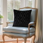 Pallene Fall Black Faux Fur Throw Pillow Covers 26x26 Set of 2 - Image 5