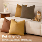 a moment Waterproof Throw Pillow Covers Set of 4,20x20 Inch Outdoor Stain Resistant Pet Friendly Pillowcases Cushion Covers for Patio Sofa and Living Room,Golden Oak - Image 5