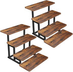 Lily Cupcake Stand for 50 Cupcakes, 2 PACK Wooden Dessert Table Display Set for Wedding Cupcake Tower, Stepped Tiered Tray Stand 4 Tier Risers Display Stands Serving Trays for Party Market Display by Lilybud--lily