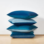 MONDAY MOOSE Decorative Throw Pillow Covers Cushion Cases, Set of 4 Soft Velvet Modern Double-Sided Designs, Mix and Match for Home Decor, Pillow Inserts Not Included (18x18 inch, Blue/Light Blue) - Image 3
