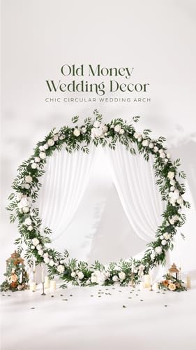 Ling's moment Ivory Eucalyptus Flower Garland White Wedding Arch 6 FT - Image 5