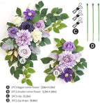 Wedding Decor Pack of 2 Welcome Sign Flower Backdrop Garland for Ceremony Reception Wall Easel Home Decoration Entryway Faux Outdoor Board Head Table Decor Lilac & Cream - Image 3