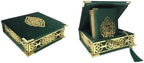 Velvet Quran Pearl Prayer Bead Set, Islamic Gifts for Eid Ramadan, Portable Box, Muslim Home Decor, Figured Gift Boxes Tasbih, Mawlid Present for Wedding, Umrah, Mosque, Praying, Special day (Green) - Image 5
