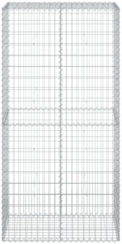 vidaXL Gabion Basket with Cover 39.4"x19.7"x78.7" Galvanized Iron - Image 5