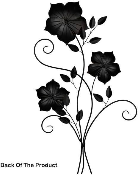 POBKING Enchanting Leaves Wall Art - Metal Leaves & Flowers Over Door, Black Metal, The Door Wall Decor (HG-UUGM-ENQ9) - Image 2
