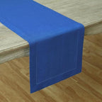 Solino Home 100% Pure Linen Table Runner Royal Blue Hemstitch, 14 x 132 in - Image 2