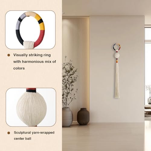 Nashibowu Large Macrame Wall Hanging 39.4“L, Modern Wall Decor Woven Tapestry Boho Chic Decor Contemporary Fiber Art, for Home & Commercial Living Room Bedroom Shops Guesthouse Yoga Spa Room - Image 2