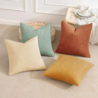 MIULEE Soft Corduroy Decorative Throw Pillow Covers Teal-Rust 20x20 - Image 2