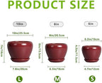 Ceramic Pots for Plants - 10 Inch 8 Inch 6 Inch Plant Pots with Drainage Holes and Saucers Large Planters for Indoor Plants Decorative Outdoor Flower Pots Set of 3 Red - Image 3