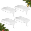 4-Pack Christmas Stocking Holders for Mantel, Weighted Metal Hooks, White by SINTENILL