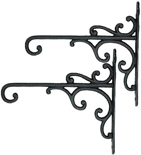 Sungmor Cast Iron Wall Hook Plant Hangers - 2PC Black by Sungmor