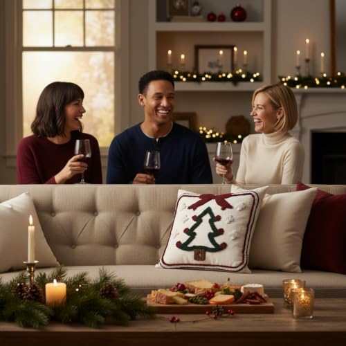 Christmas Tree and Bow Throw Pillow Cover 18 x 18 Set of 2 - Image 6