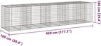 vidaxl Galvanized Outdoor Gabion Basket with Cover - 177.2"x39.4"x39.4" - -, Tool-Free Assembly - Image 3