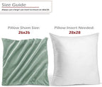 Nestl Throw Euro Pillow Covers, Cozy Velvet Decorative Pillow Covers 26 x 26 Inches, Soft Solid Couch Pillow Case for Sofa, Bed and Car, Set of 2 - Mint - Image 2