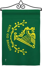 Erin go Bragh Garden Flag Set Wall Hanger Springtime St Patrick Shamrock Leprechaun Lucky Coin Holiday March Irish Clover Small Decorative Gift Yard House Banner Double-Sided Made In USA 13 X 18.5 by Unknown