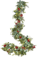 Red Berry Christmas Garland, Artificail Pine Garland with Berries Eucalyptus Cedar Leaves for Winter Holiday Home Table Centerpiece Decor (Green) by Artiflr
