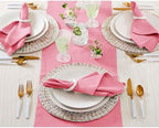 Solino Home 100% Pure Linen Table Runner Pink Carnation, Fete 14 x 108 in - Image 3