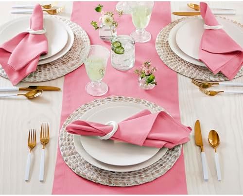 Solino Home 100% Pure Linen Table Runner Pink Carnation, Fete 14 x 108 in - Image 3