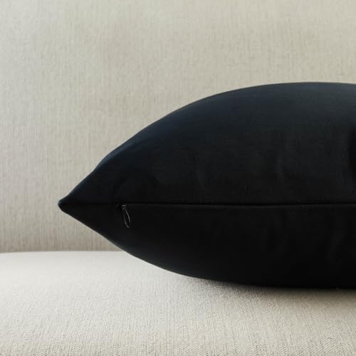 JUSPURBET 28x28 Euro Velvet Throw Pillow Covers Set of 2,Black - Image 6