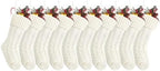 Fesciory 18 Inch Christmas Stockings, 10 Pack Large Cable Knit Xmas Decor by Fesciory