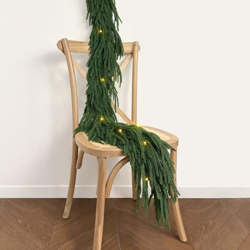 9ft Christmas Garland with Lights, Norfolk Pine Garland, Realistic - Image 4
