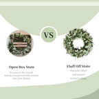 24 Inch Artificial Wreaths for Front Door, Winter Spring Decoration Wreath with Red Berry and Lamb Leaves, Evergreen Natural Wreath for Indoor Outdoor Farmhouse Festival Home Decor - Image 5