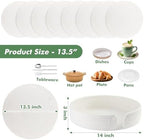 Round Woven Placemats Set of 8 with Holder Heat Resistant Placemats 13.5 Inches Farmhouse Cotton Rope Place Mats for Dining Tables Trivets for Hot Dishes, White - Image 3